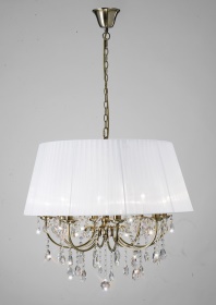 Olivia Antique Brass-White Crystal Ceiling Lights Diyas Shaded Crystal Fittings Olivia Antique Brass-White Crystal Ceiling Lights Diyas Shaded Crystal Fittings